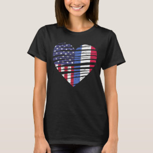 Netherlands American Grown Heart USA Patriot Herit T-Shirt