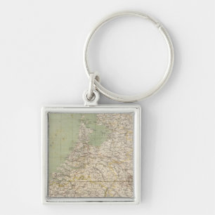 Netherlands and Belgium Atlas Map Keychain