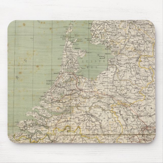 Netherlands and Belgium Atlas Map Mouse Pad (Front)