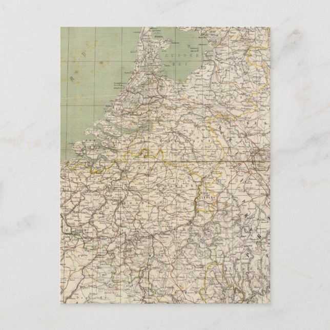 Netherlands and Belgium Atlas Map Postcard (Front)