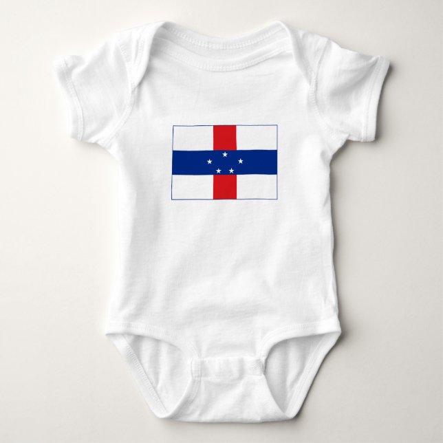 Netherlands Antilles Flag Baby Bodysuit (Front)