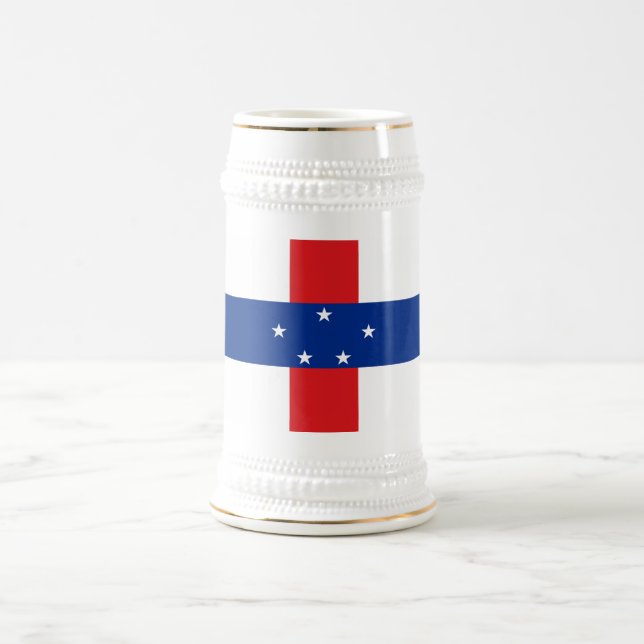 Netherlands Antilles Flag Beer Stein (Center)