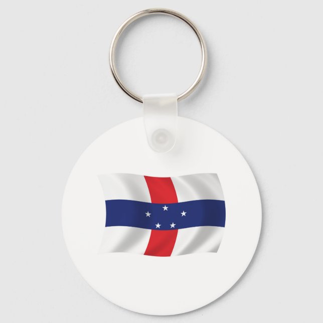 Netherlands Antilles Flag Keychain (Front)