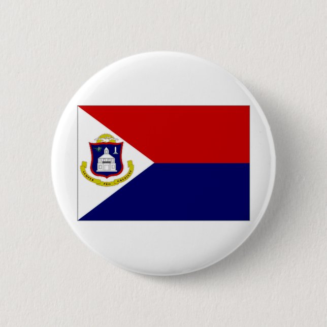 Netherlands Antilles St Maarten Flag 2 Inch Round Button (Front)