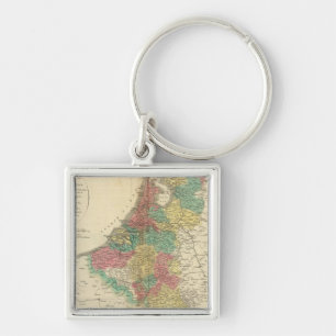 Netherlands, Beligium Atlas Map Keychain