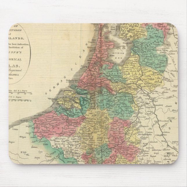 Netherlands, Beligium Atlas Map Mouse Pad (Front)