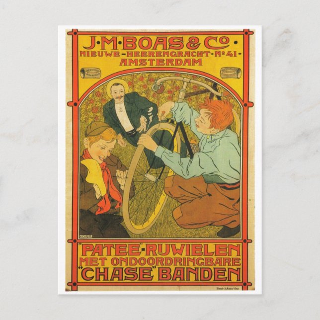 Netherlands Bicycle Repair Advertisement 1897 Postcard (Front)