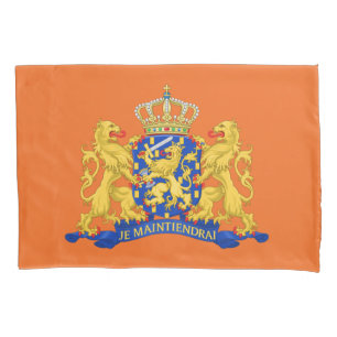 Netherlands Coat of Arms on Orange pccnt Pillowcase