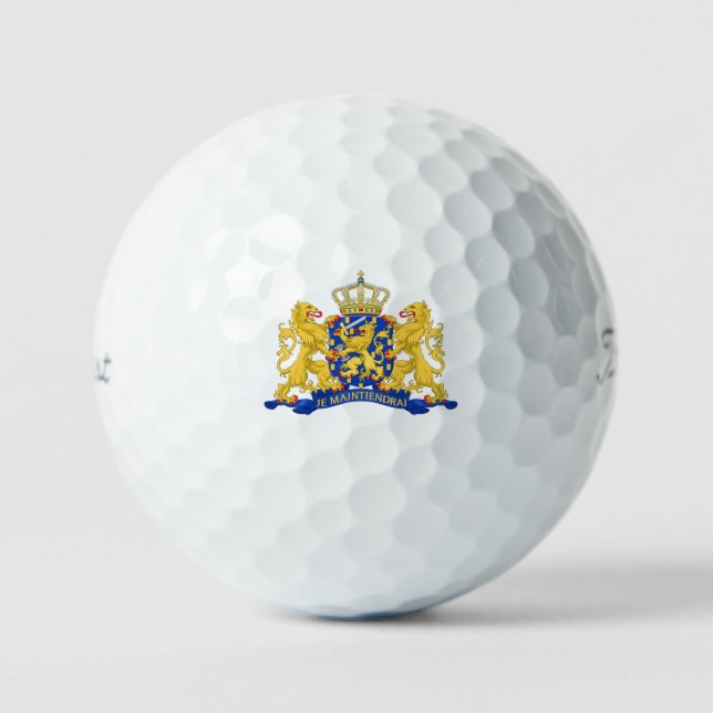 Netherlands Coat of Arms on White tpv1 gbcnt Golf Balls (Front)