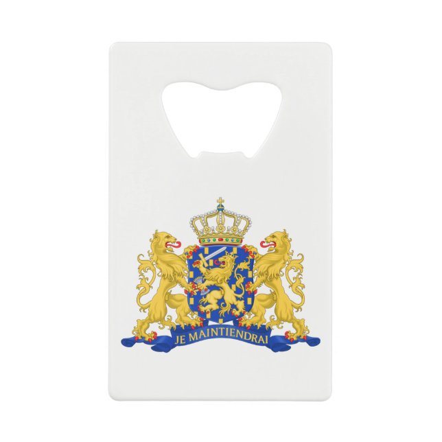 Netherlands Coat of Arms on wt bocnt Credit Card Bottle Opener (Front)