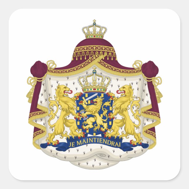 Netherlands Coat of Arms Square Sticker (Front)
