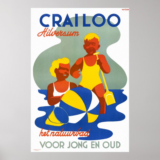 Netherlands Crailoo Vintage Travel Poster Restored (Front)