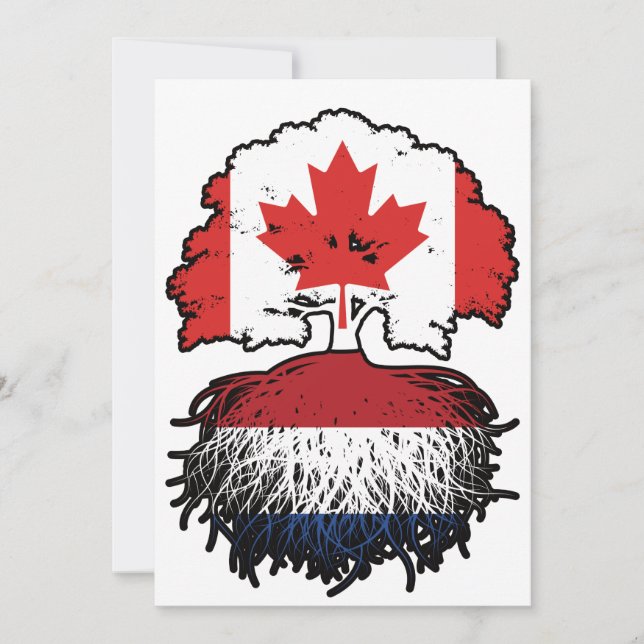Netherlands Dutch Canadian Canada Tree Roots Flag Invitation (Front)