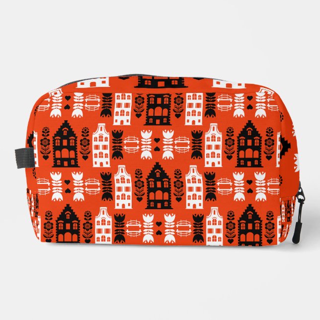 Netherlands Dutch Folk Art Print Dopp Kit (Front)