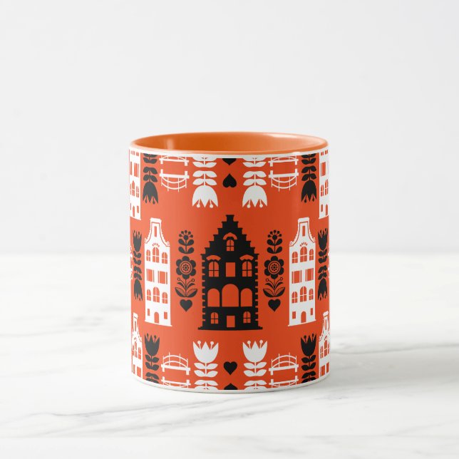 Netherlands Dutch Folk Art Print Mug (Center)