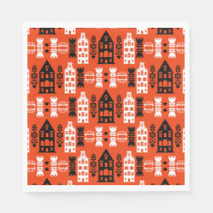Netherlands Dutch Folk Art Print Napkin
