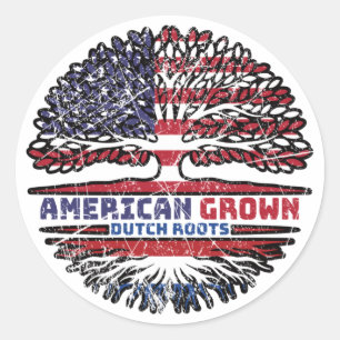 Netherlands Dutch US American USA United States Classic Round Sticker