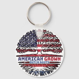 Netherlands Dutch US American USA United States Keychain