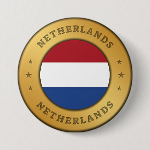 Netherlands Flag 3 Inch Round Button