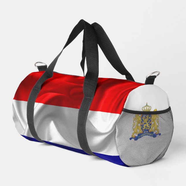 Netherlands flag and coat of arms duffle bag (Right Corner)