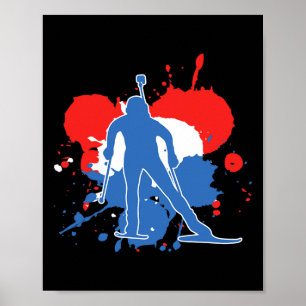 Netherlands Flag Biathlonist - Dutch Biathlon  Poster