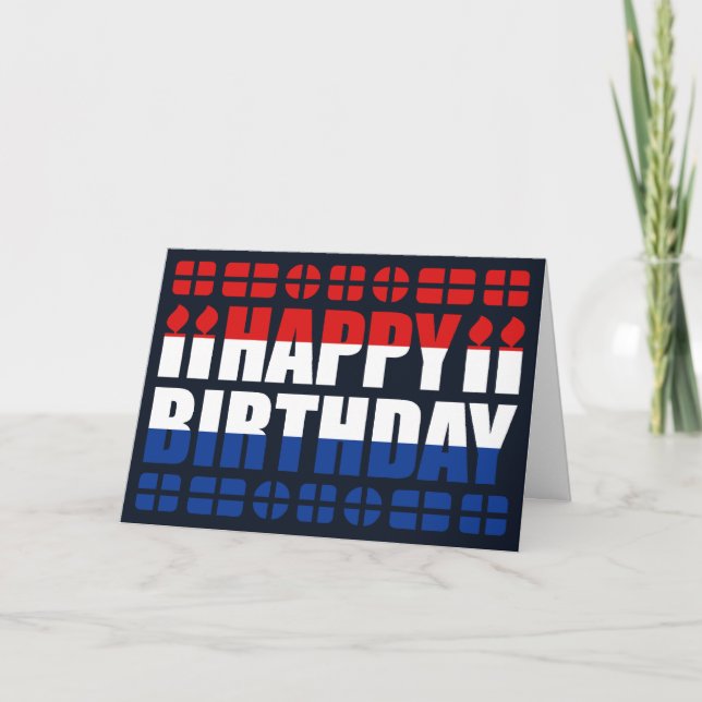 Netherlands Flag Birthday Card (Front)