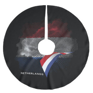 Netherlands flag brushed polyester tree skirt