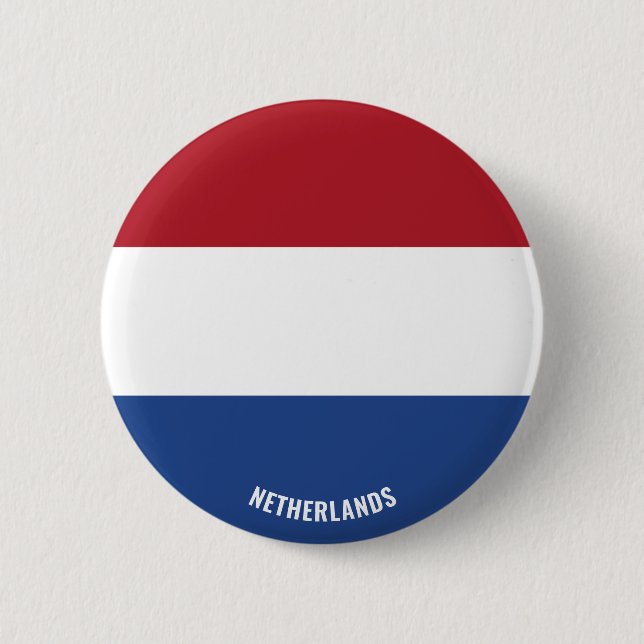 Netherlands Flag Charming Patriotic 2 Inch Round Button (Front)