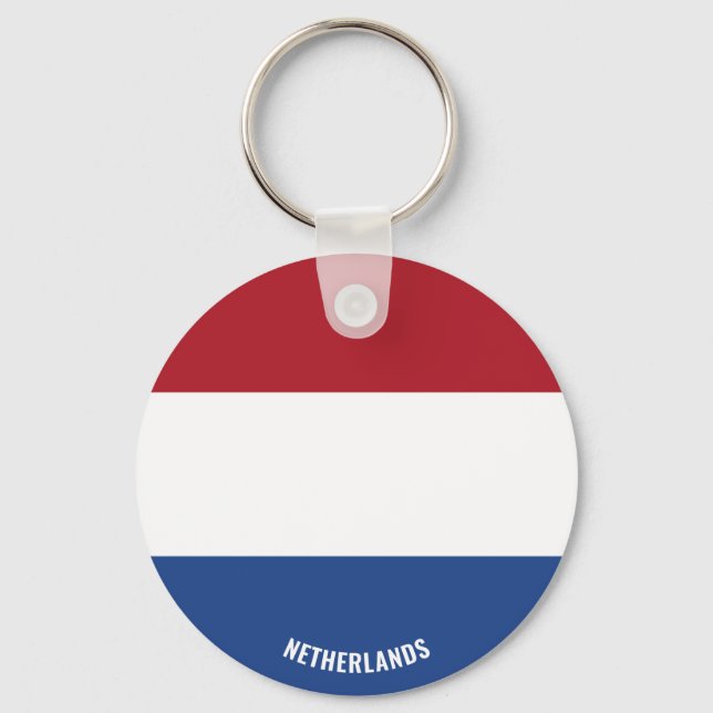 Netherlands Flag Charming Patriotic Keychain (Front)
