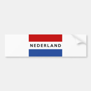 netherlands flag country nederland text name dutch bumper sticker