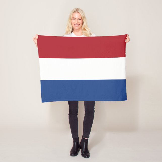 Netherlands Flag Fleece Blanket (In Situ)