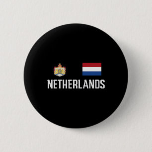 Netherlands Flag Footbyll Soccer Fan Men Women Kid 2 Inch Round Button