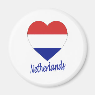 Netherlands Flag Heart Magnet