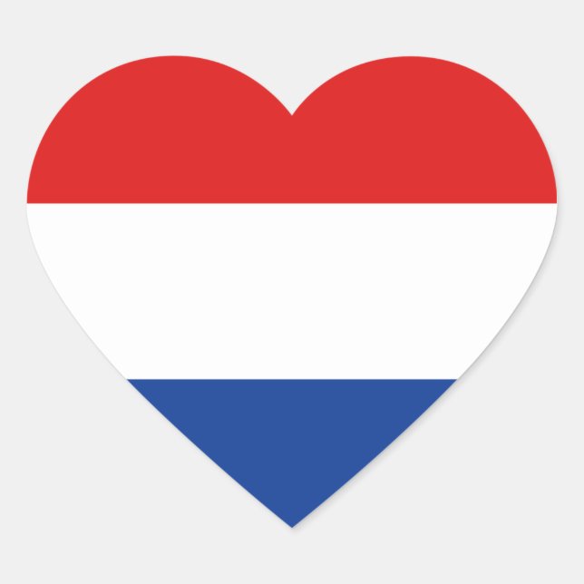 Netherlands Flag Heart Sticker (Front)