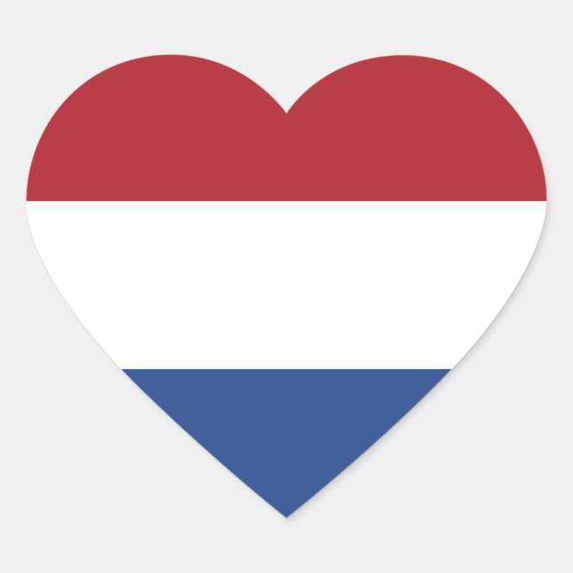 Netherlands Flag Heart Sticker (Front)