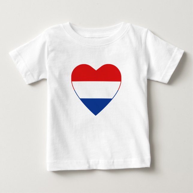 Netherlands Flag Heart T-Shirt (Front)