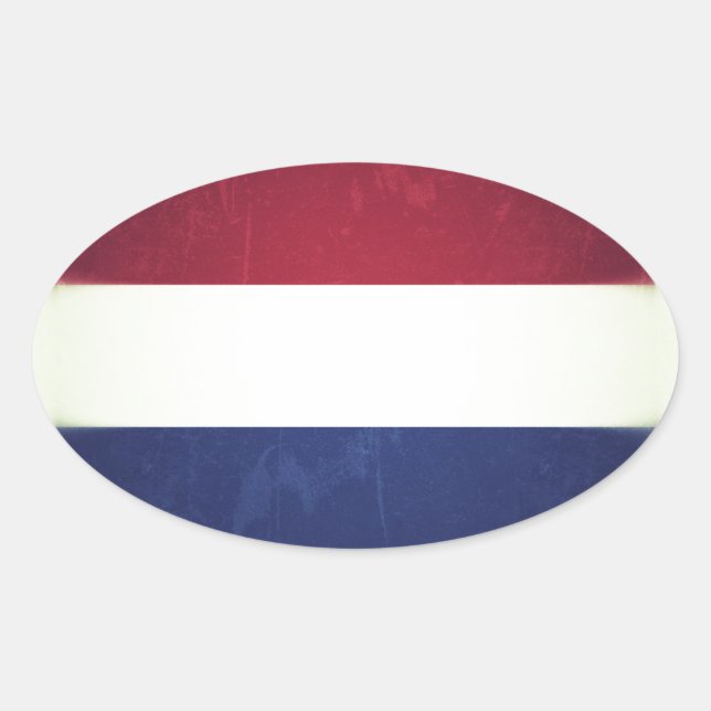 Netherlands flag oval sticker (Front)