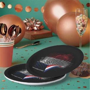 Netherlands flag paper plate