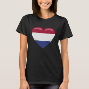 Netherlands Flag Pocket Heart T-Shirt