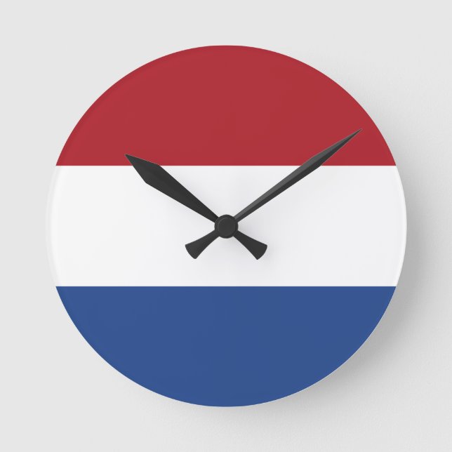 Netherlands Flag Round Clock (Front)
