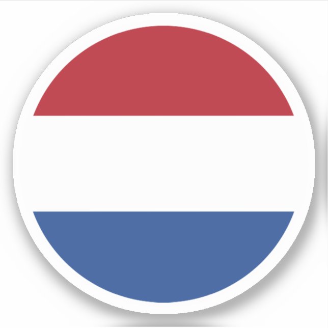 Netherlands Flag Round Sticker (Front)