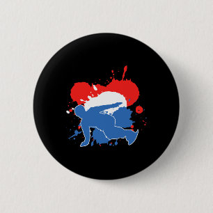 Netherlands Flag Snowboarder - Dutch Snowboarding 2 Inch Round Button