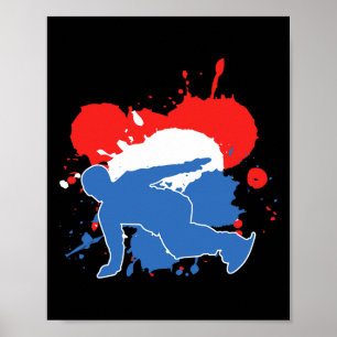 Netherlands Flag Snowboarder - Dutch Snowboarding  Poster