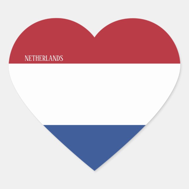Netherlands Flag Splendid Patriotic Heart Sticker (Front)