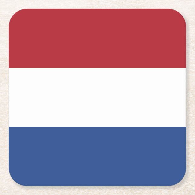 Netherlands Flag Square Paper Coaster (Front)