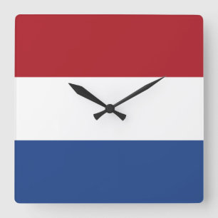 Netherlands Flag Square Wall Clock