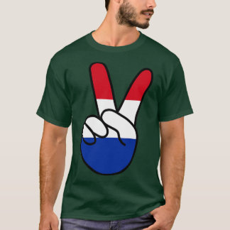 Netherlands Flag V Sign T-Shirt