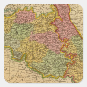 Netherlands, Germany W of Rhine Square Sticker
