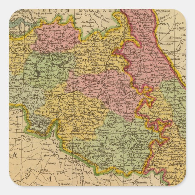 Netherlands, Germany W of Rhine Square Sticker (Front)