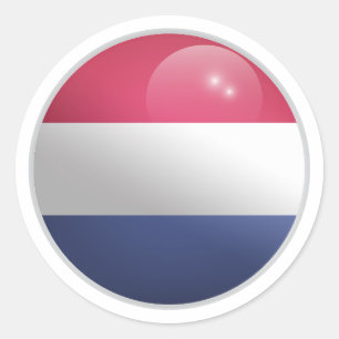 Netherlands Glossy Circle Flag Classic Round Sticker